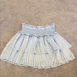 Katie J NYC Light Blue Tiered Smocked Waist Skirt